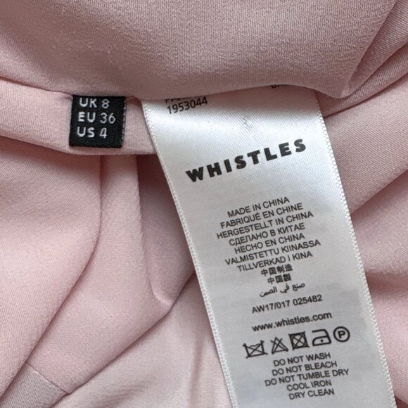 Whistles Pleated Floral Ruffle Wide Leg Cocktail Jumpsuit Pink Blue Size US 4 - Picture 9 of 10